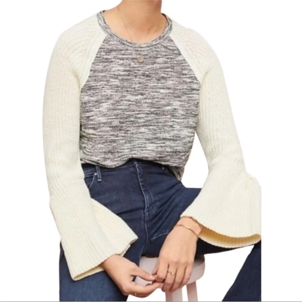 Anthropologie Dolan Raglan Bell-Sleeve Sweater